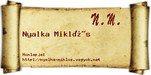 Nyalka Miklós névjegykártya