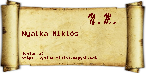 Nyalka Miklós névjegykártya